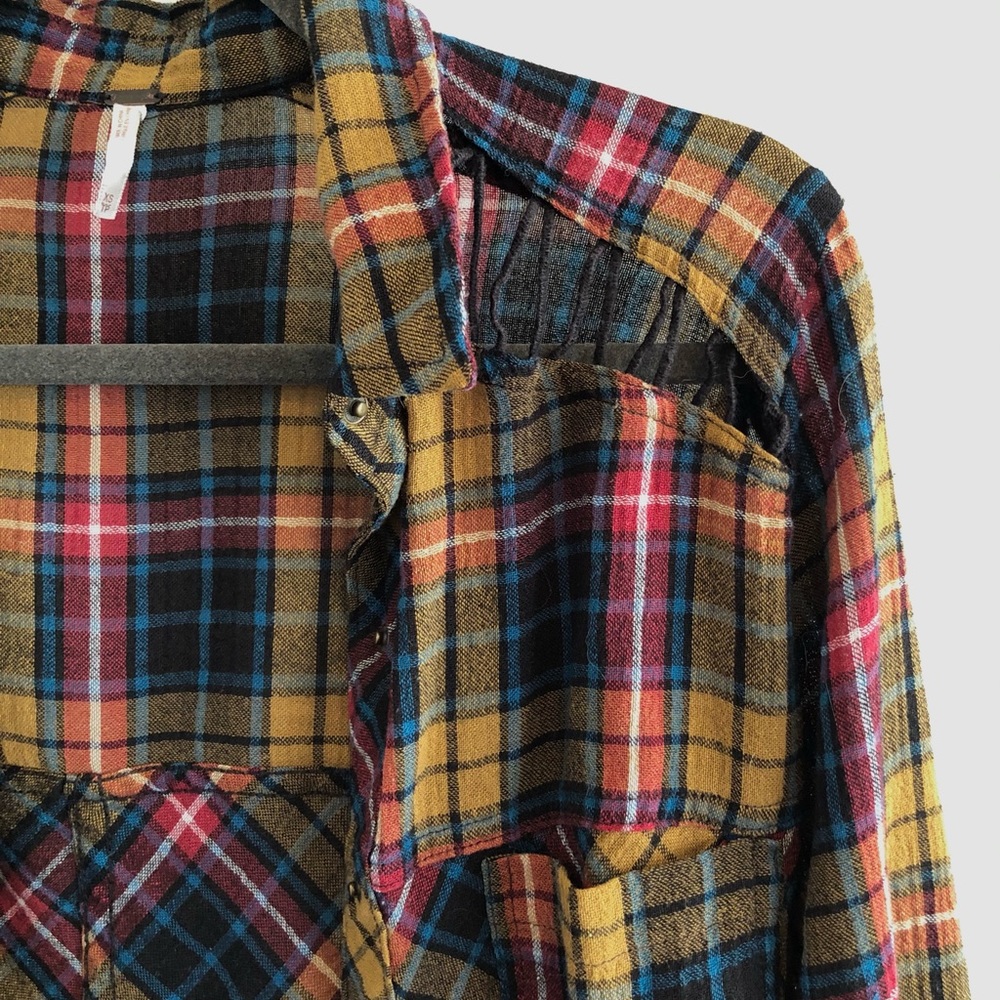 Free people plaid button up